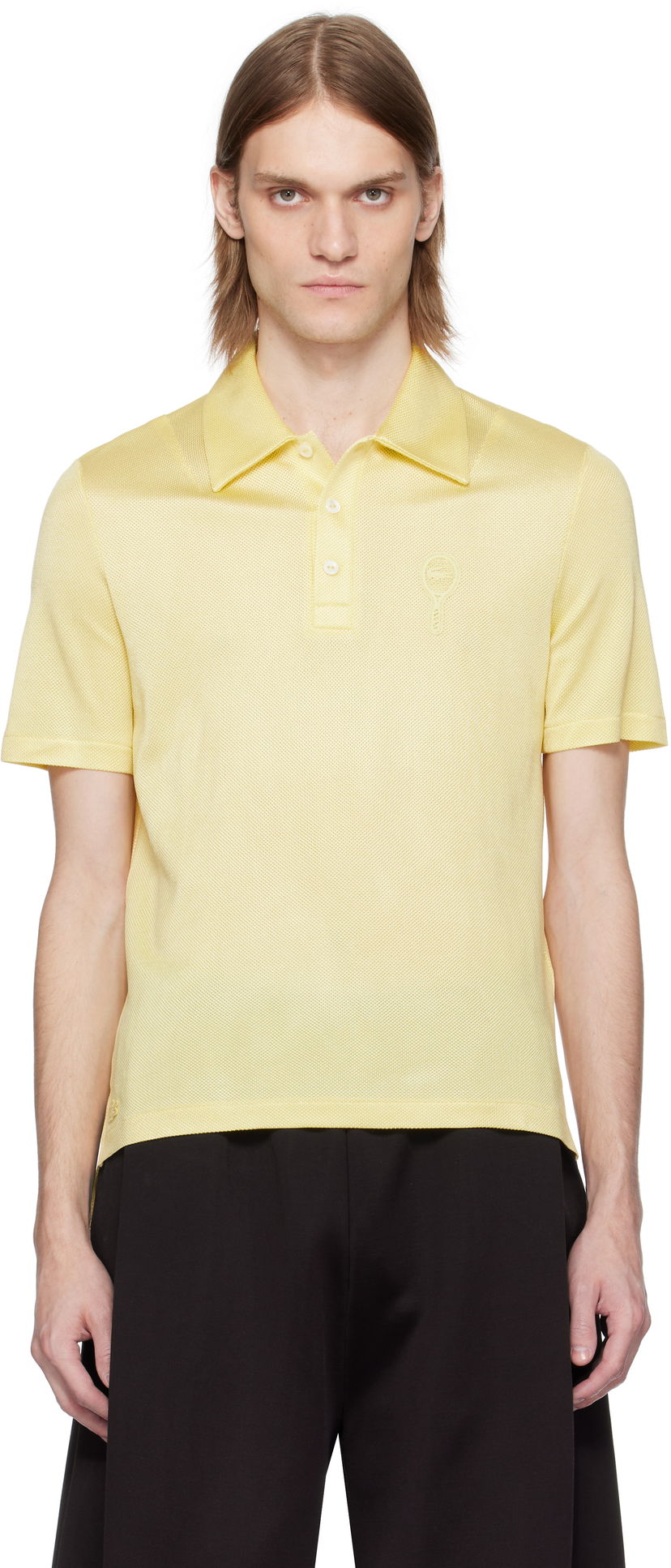 Polo majica Lacoste Lacoste Runway Regular Fit Satin Piqué Polo Žuta | DH6801