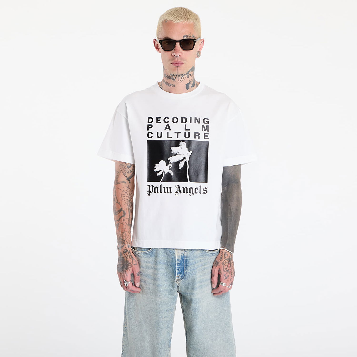 Majica kratkih rukava Palm Angels Palm Angels Dec Palm Culture Regular T-Shirt Bijela | PMAA109F25JER0060310, 0