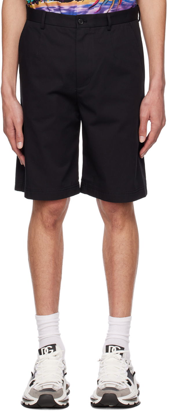 Kratke hlače Dolce & Gabbana Black Branded Shorts Crna | GVC4HTFUFMJ