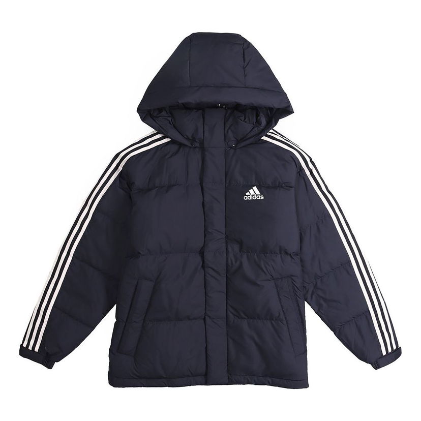 Pernata jakna adidas Originals 3ST Puff Down Hooded Jacket Tamnoplava | EH3973