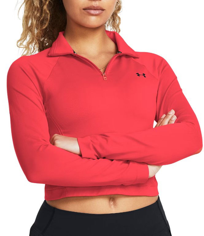 Crop top Under Armour Seamless Quarter-Zip Crop Top Crvena | 1384405-713