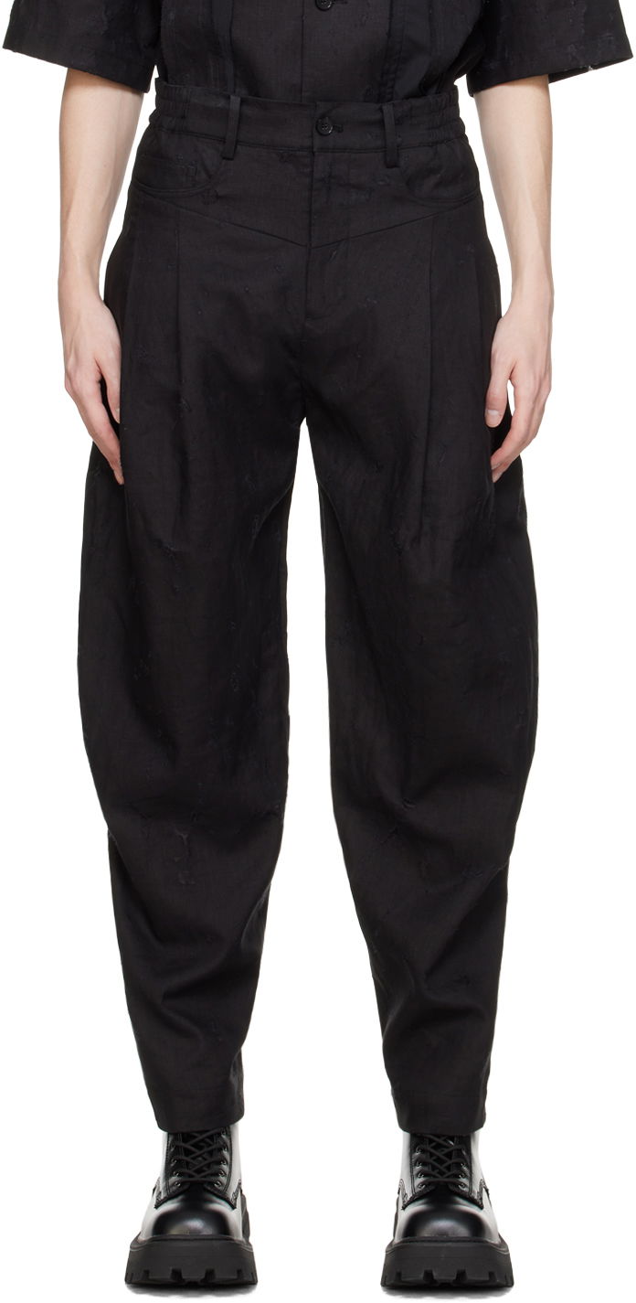Hlače Feng Chen Wang Feng Chen Wang Distressed Trousers Crna | FUS17TR06