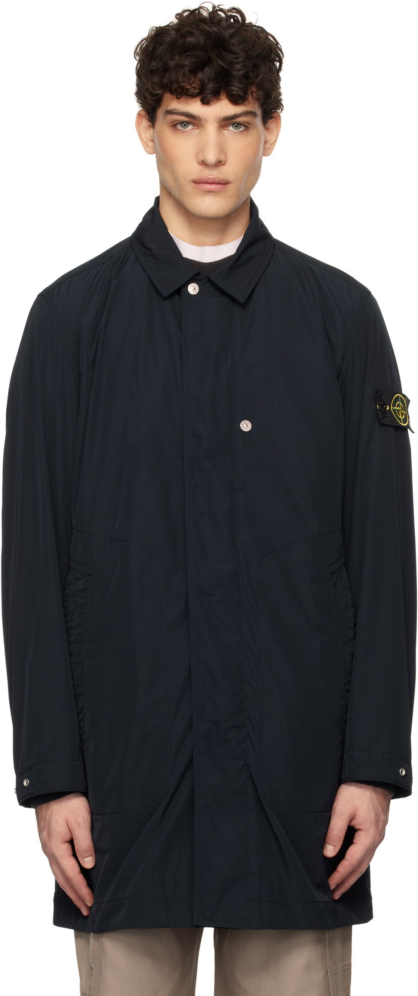 Kabanica Stone Island Stone Island Micro Twill Coat Tamnoplava | K1S15 7100009 S0026