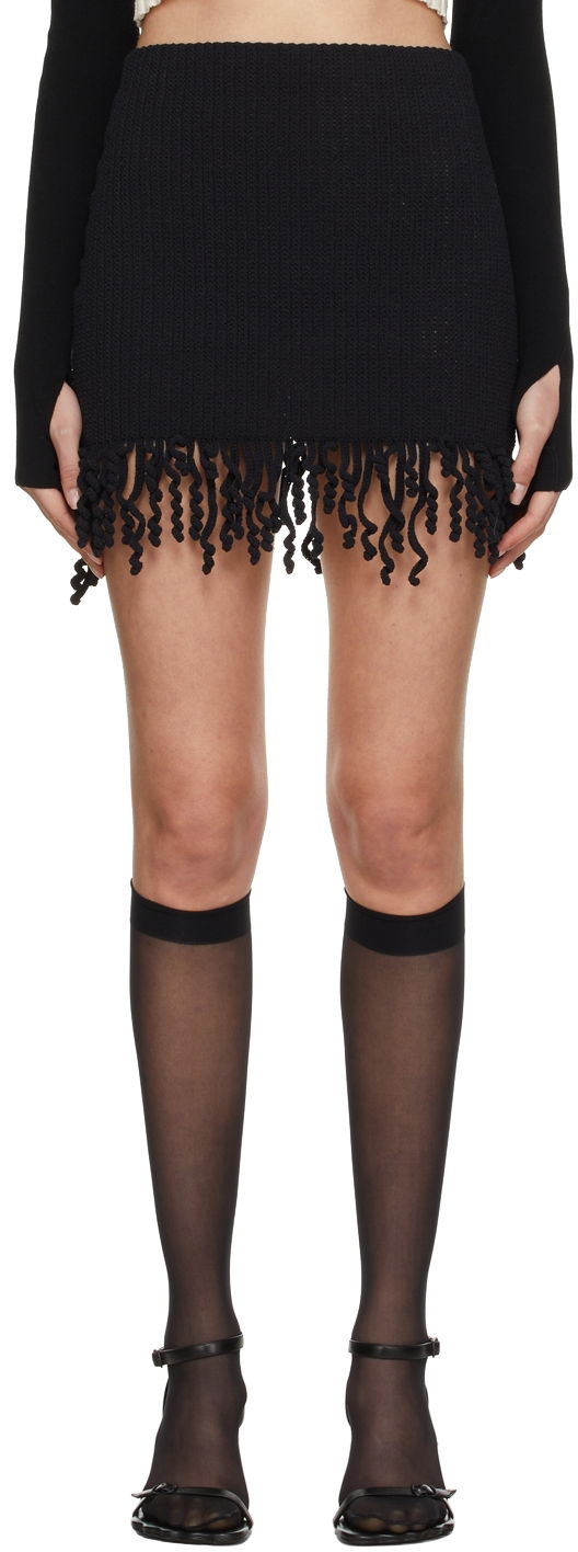 Suknja Dion Lee Cotton Miniskirt with Fringe Crna | A7570S22