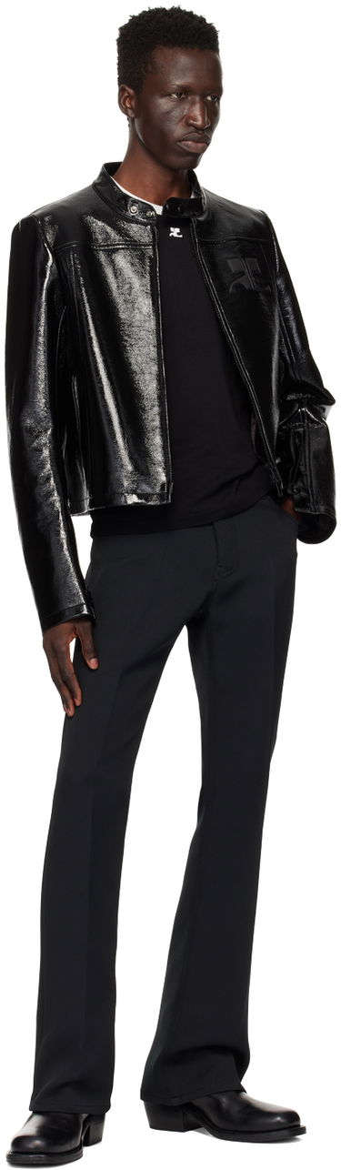 Jakna Courrèges Iconic Leather Jacket Crna | 124CBL175VY0014, 3