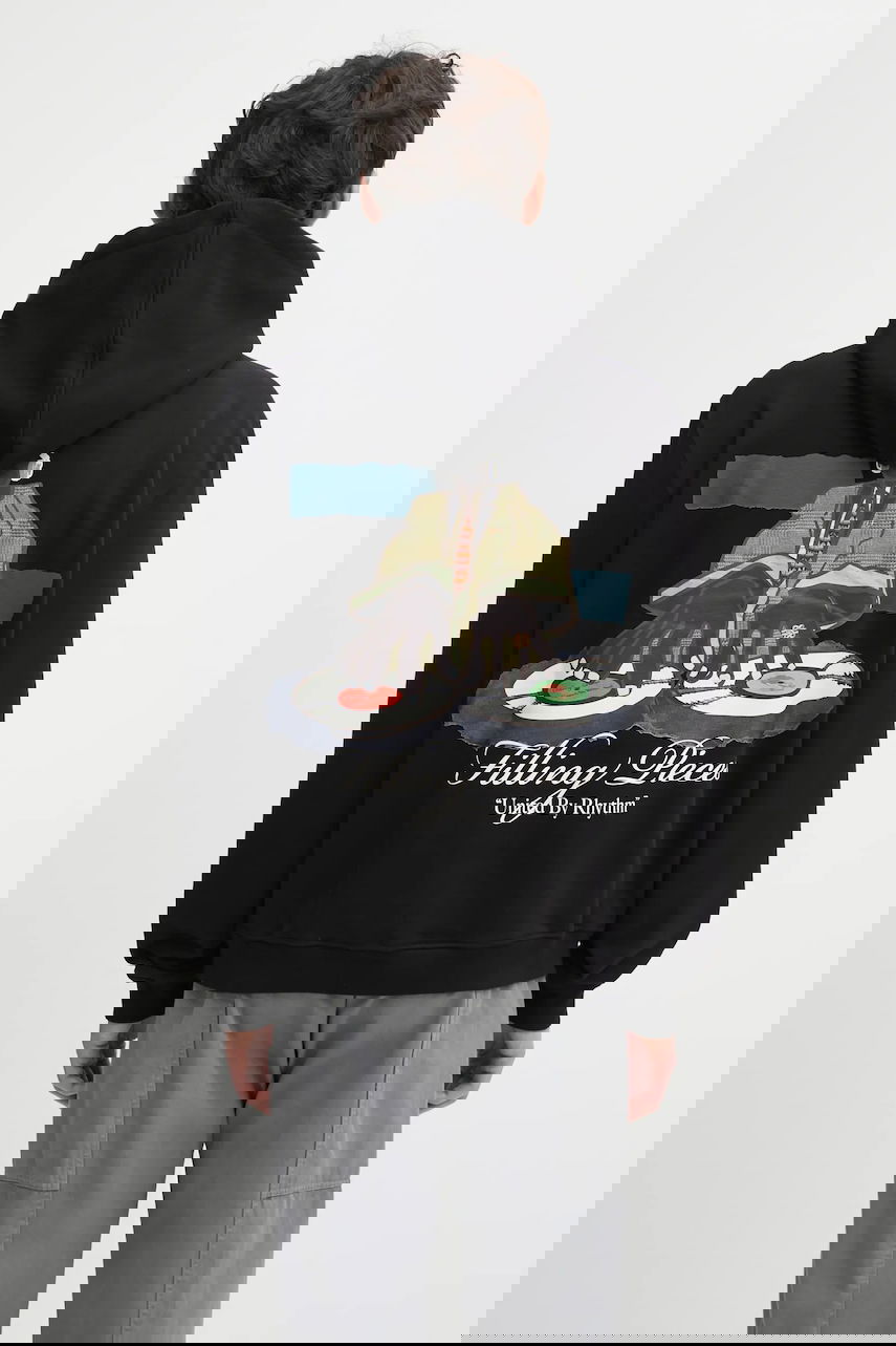 Dukserice Filling Pieces Hoodie DJ United By Rhythm Print Crna | 422532501241, 0