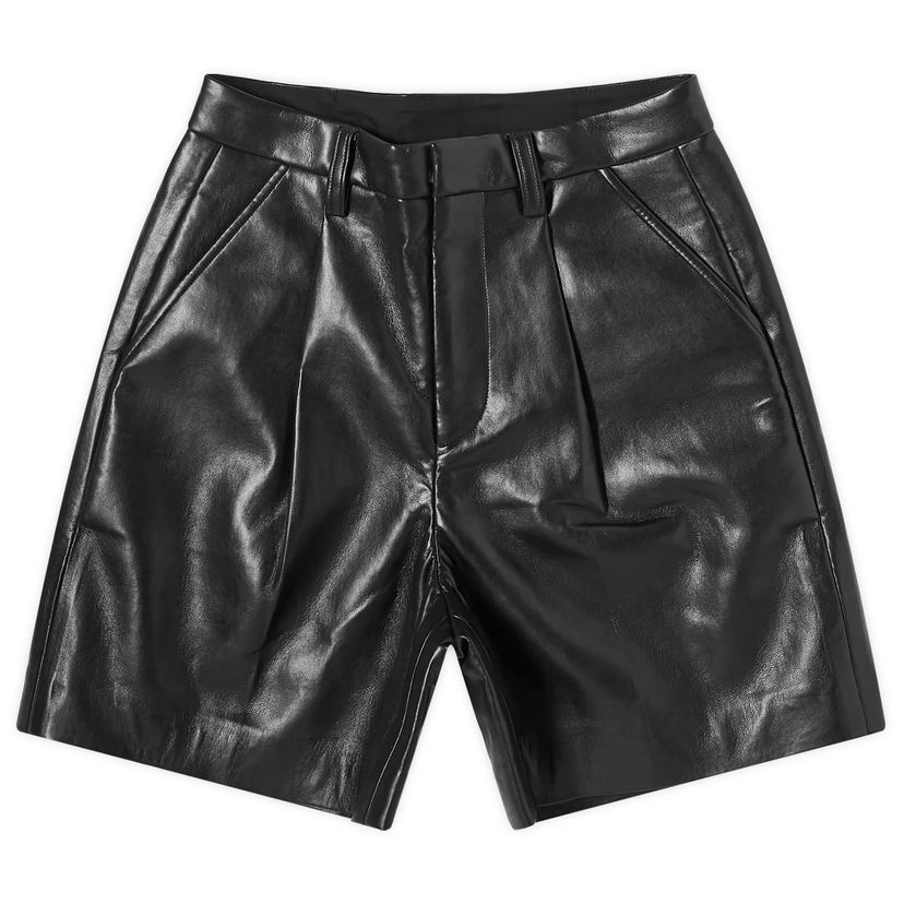Kratke hlače Anine Bing Carmen Black Leather Shorts Crna | A-05-9162-000