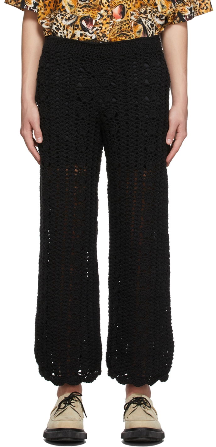 Hlače Soulland Knitted Wide Leg Trousers Crna | 21120-1162