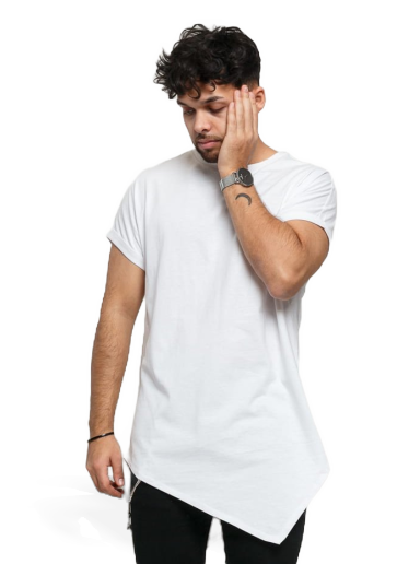 Majica kratkih rukava Urban Classics Asymetric Long Tee Bijela | tb1227 white