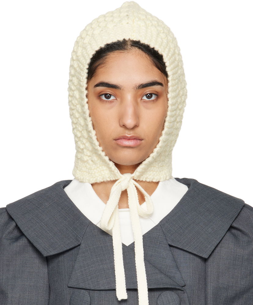 Kapica SHUSHU/TONG SHUSHU/TONG Tied Knit Hood Bijela | MWDCAC06 ACR001