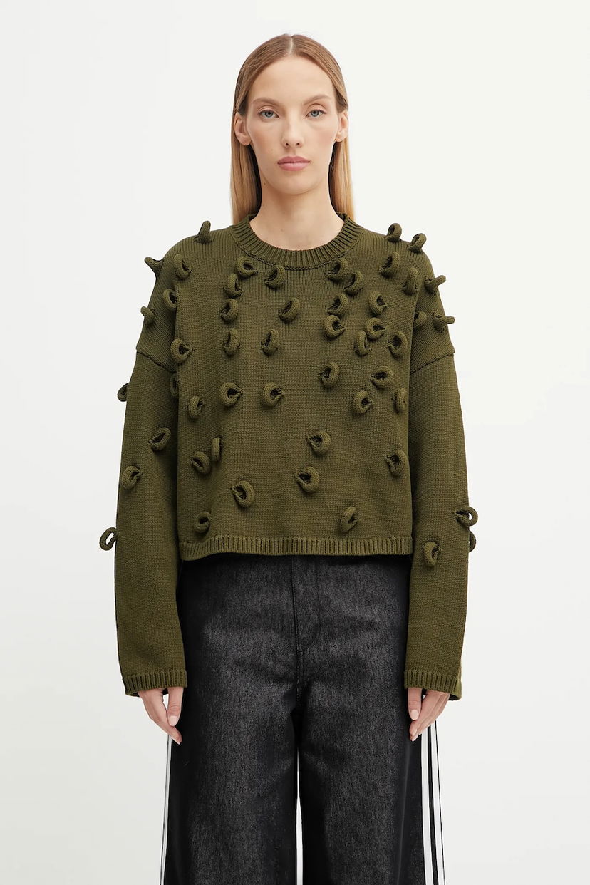 Džemper JW Anderson JW Anderson Cropped Loop Jumper Zelena | KW1446.YN0417
