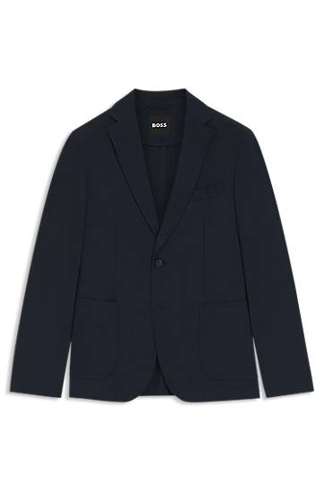 Jakna BOSS Slim-Fit Packable Water-Repellent Stretch Blazer Tamnoplava | 50543480