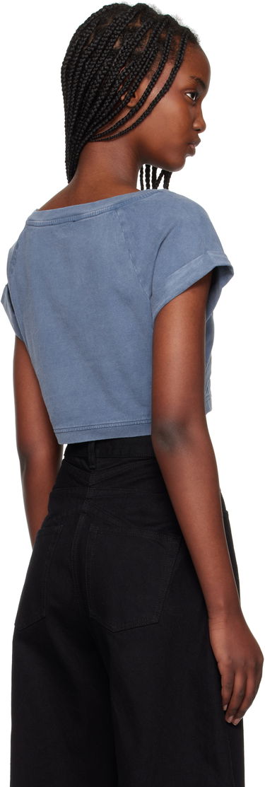 Crop top Balmain Balmain Cropped Couture Embroidered T-Shirt Plava | EF1EE121BC96, 2