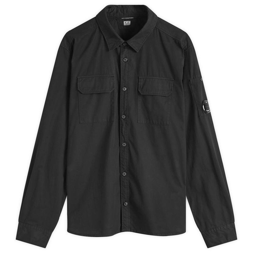 Košulja C.P. Company Gabardine Lens Button Overshirt, Size Large Crna | 18CMSH140A-110143G-999