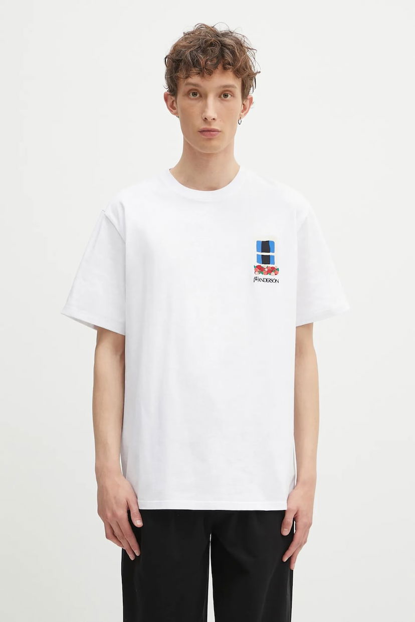 Majica kratkih rukava JW Anderson JW Anderson Window Embroidery T-Shirt Bijela | JT0283.PG1510.001