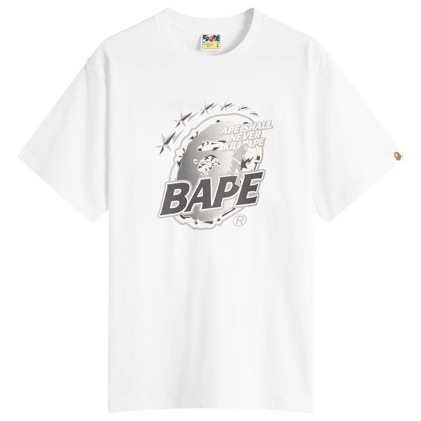 Majica kratkih rukava BAPE A Bathing Ape Metal Ape Head T-Shirt Bijela | 001TEL801340M-WHT