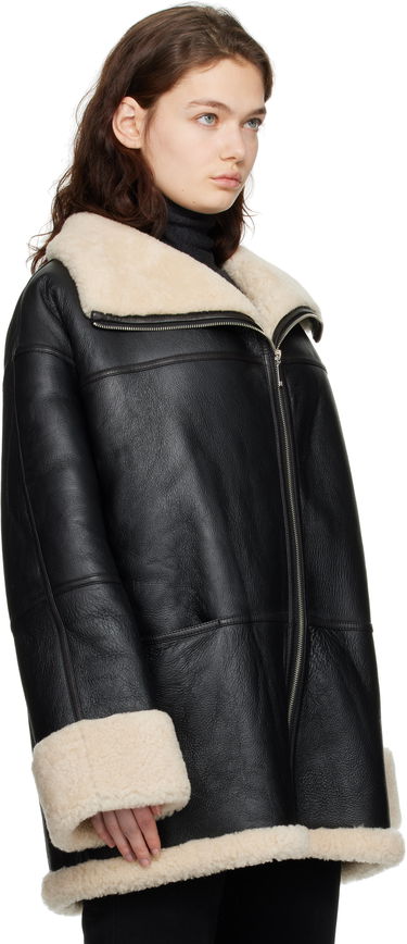 Jakna TOTEME TOTEME Signature Shearling Jacket Crna | 214-122-606, 4