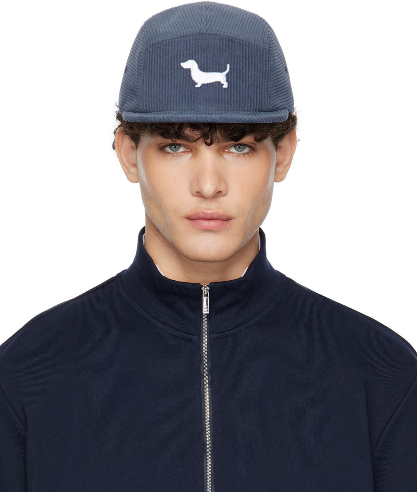 Kapa Thom Browne Corduroy 5-Panel Cap Plava | MHC364E-E1251
