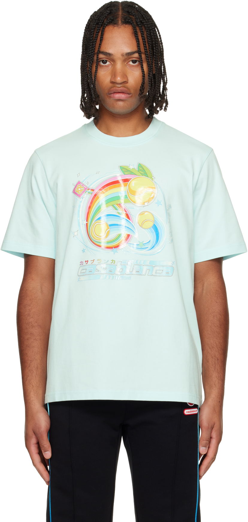 Majica kratkih rukava Casablanca Manga Tennis Ball Short Sleeve T-shirt Tirkiz | M-AW25-JTS-001-07