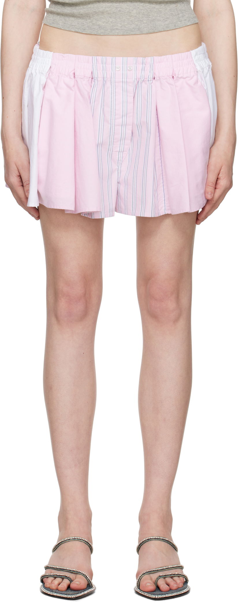 Kratke hlače Alexander Wang Alexander Wang Oxford Boxer Shorts Ružičasta | 1WC2254812