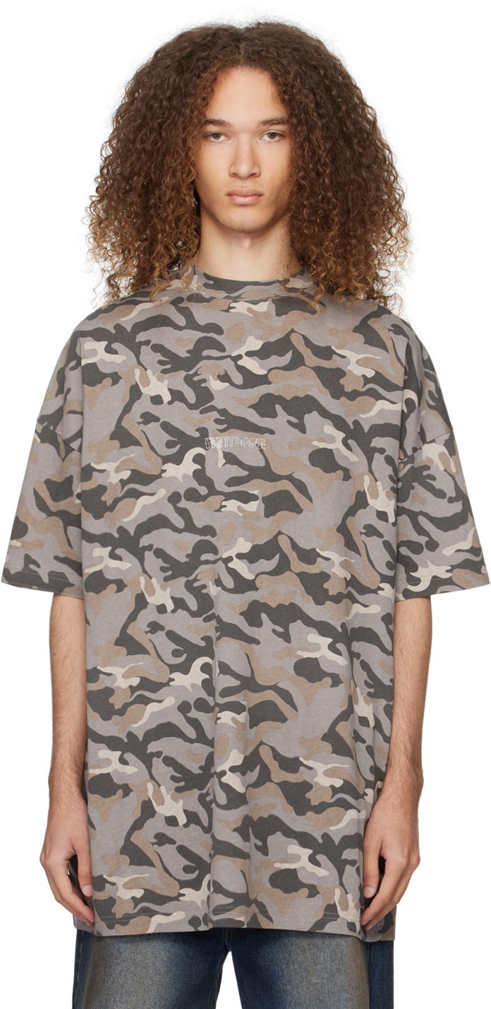 Majica kratkih rukava We11done We11done Camo Oversized T-Shirt Siva | WD-TT0-24-793-U-GY