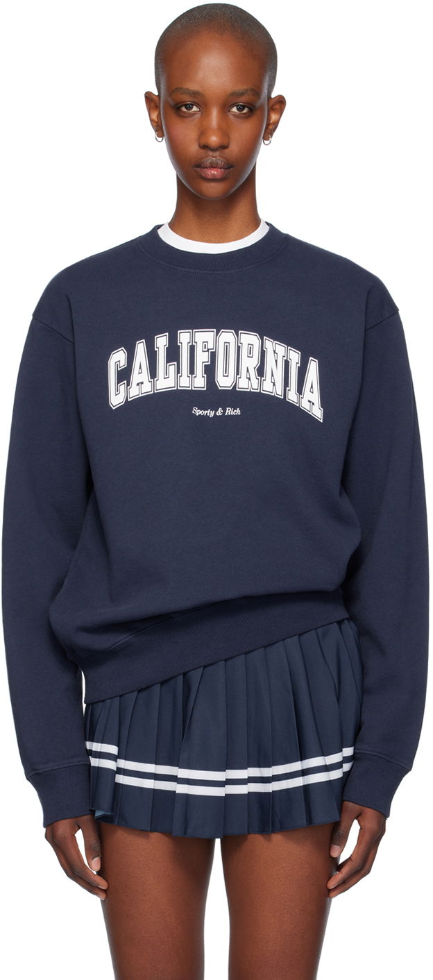 Dukserice Sporty & Rich California Crewneck Sweatshirt Tamnoplava | ST071516501BL32, 0