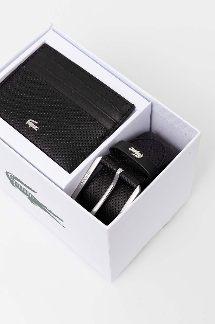 Pojasevi Lacoste Lacoste Card Case and Leather Belt Set Crna | RC4092