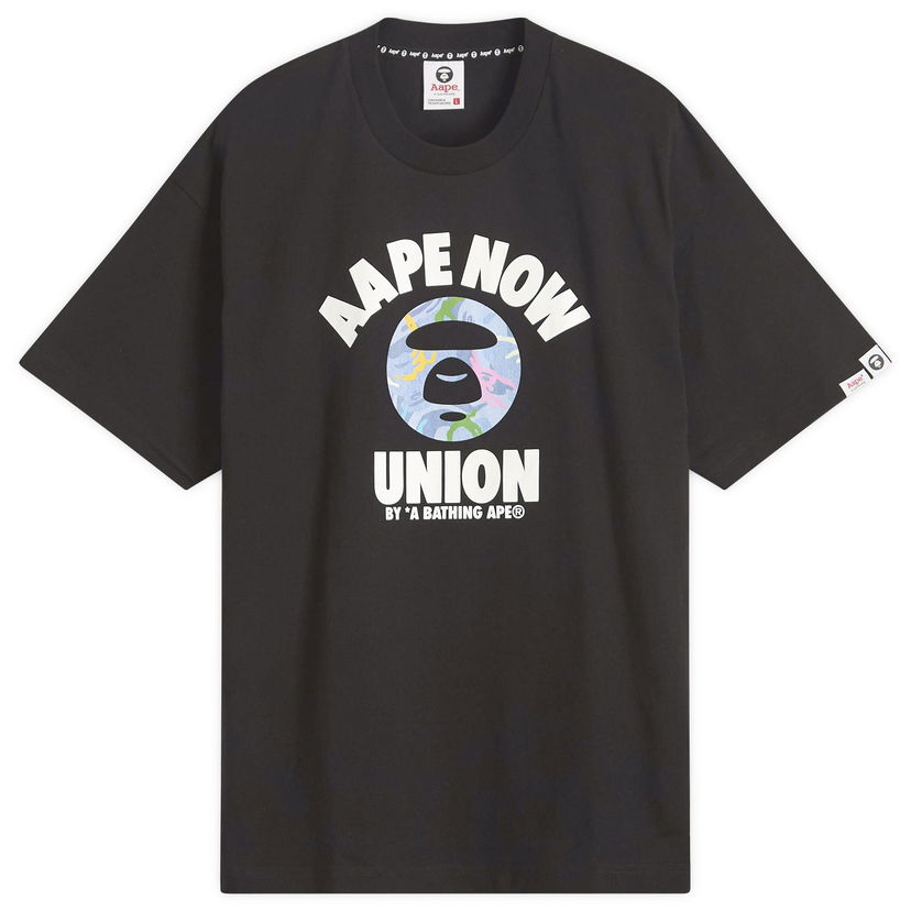 Majica kratkih rukava AAPE by A Bathing Ape AAPE Union College T-Shirt, Size Large Crna | AAPTEM1643XX-BLK