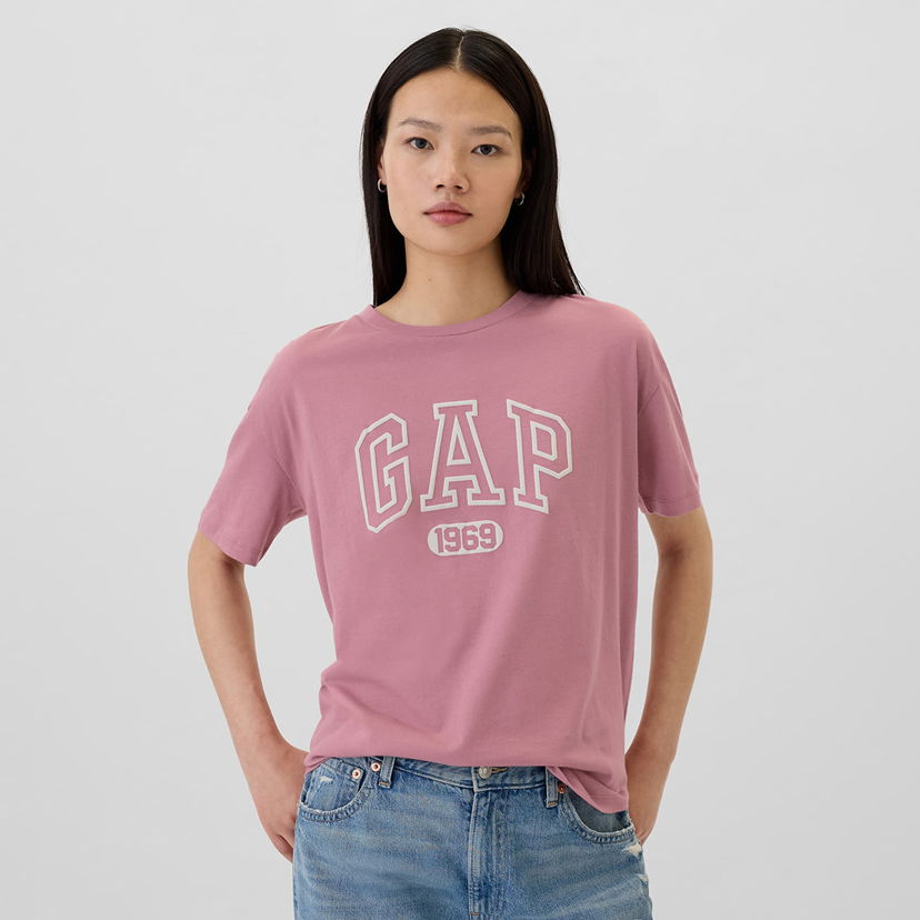 Majica kratkih rukava GAP T-shirt Shortsleeve Logo Tee Lilas Pink S Ružičasta | 500012-03