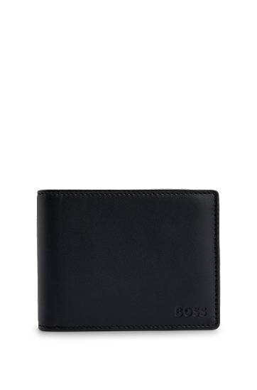 Novčanik BOSS BOSS Leather Trifold Wallet with Coin Pocket Crna | 50470436