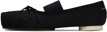 Tenisice i cipele Maison Margiela MM6 Maison Margiela Satin Pointe Logo Ballerina Flats Crna | S59WZ0100 P5560, 2