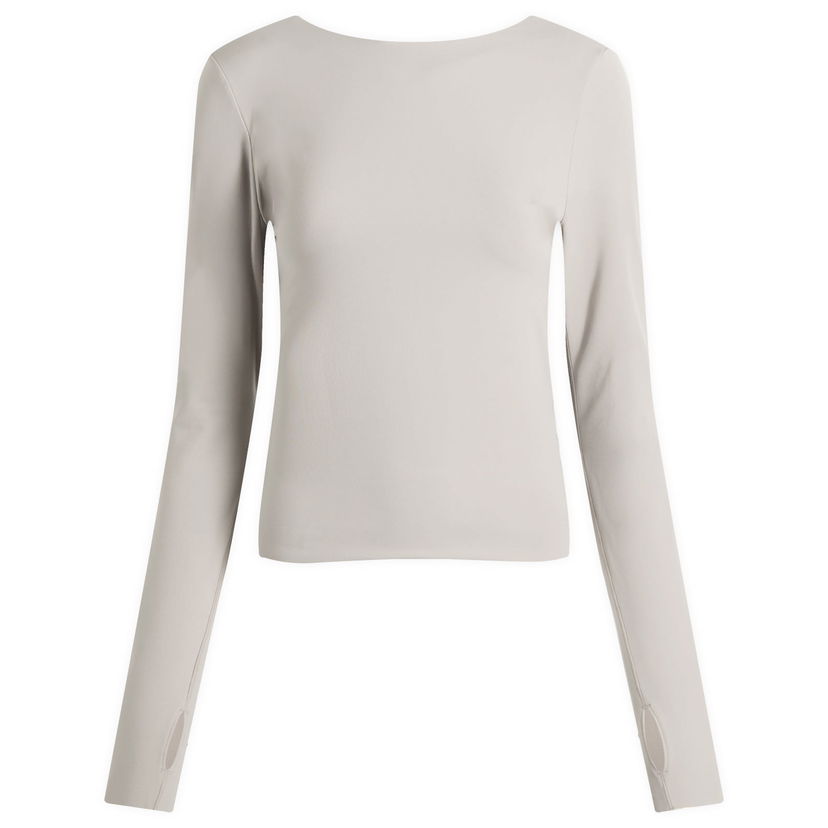 Majica kratkih rukava Nike Zenvy Long Sleeve Boat Neck T-Shirt with Thumbholes Siva | HV3539-009