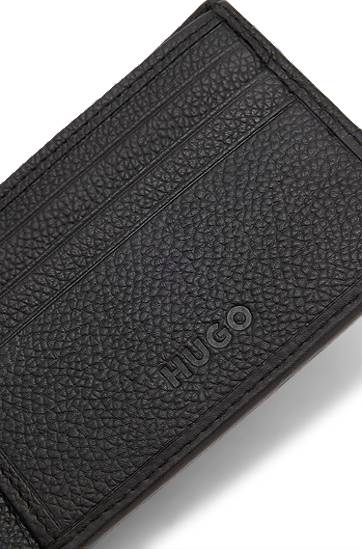 Novčanik BOSS HUGO Leather Wallet with Stacked Logo Crna | 50548763, 1