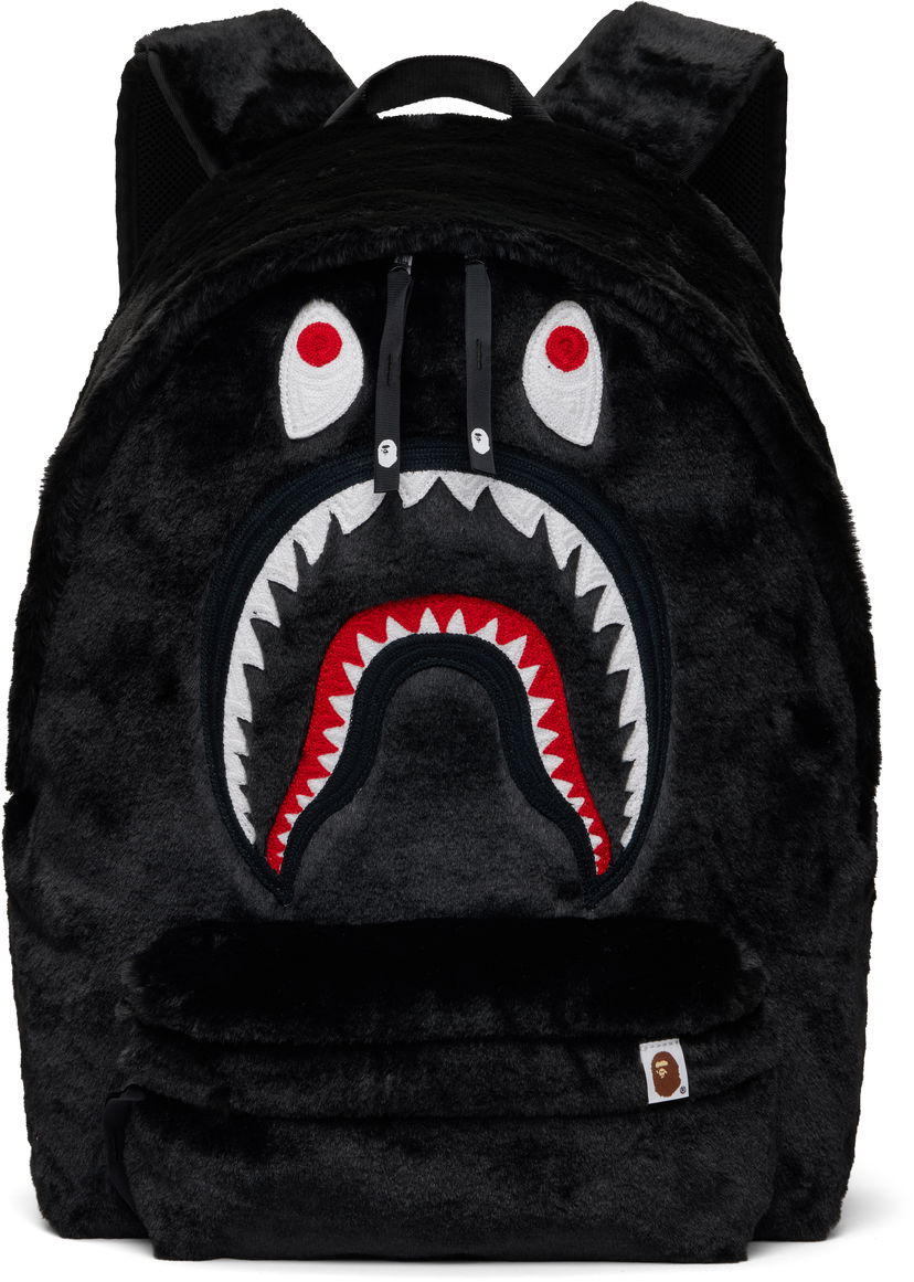 Ruksak BAPE Shark Fur Daypack Backpack Crna | 001BAK801001M