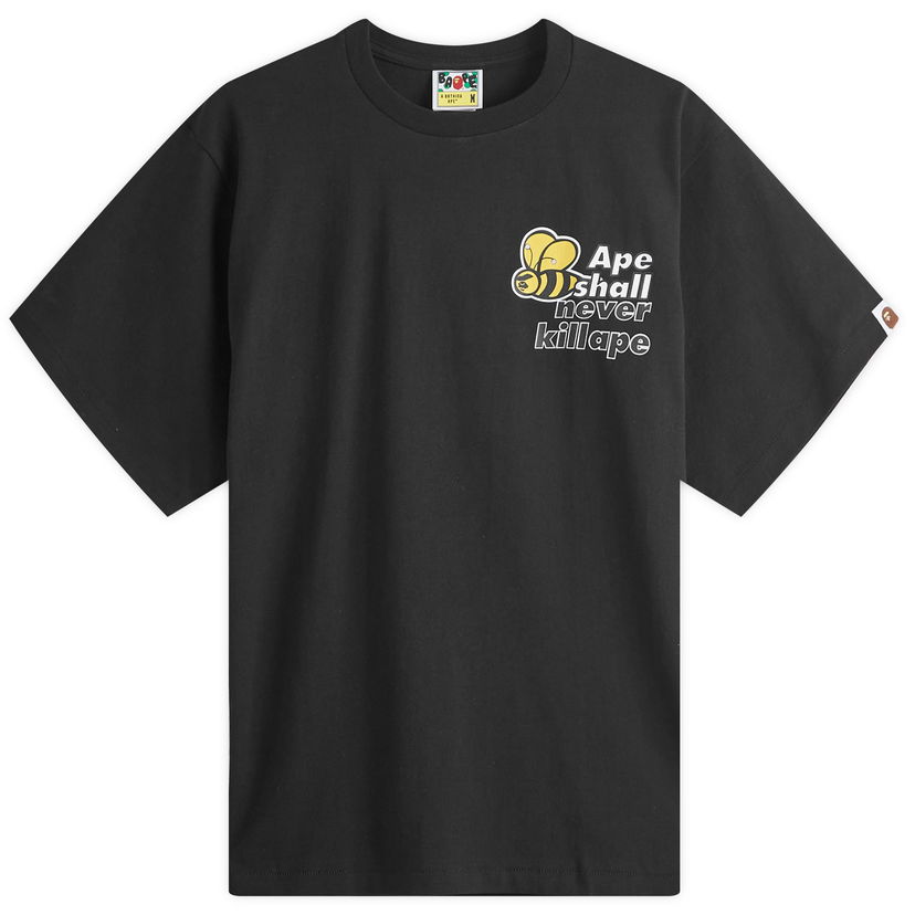 Majica kratkih rukava BAPE ASHKA Bee Logo T-Shirt Crna | 001TEK301045M-BLK