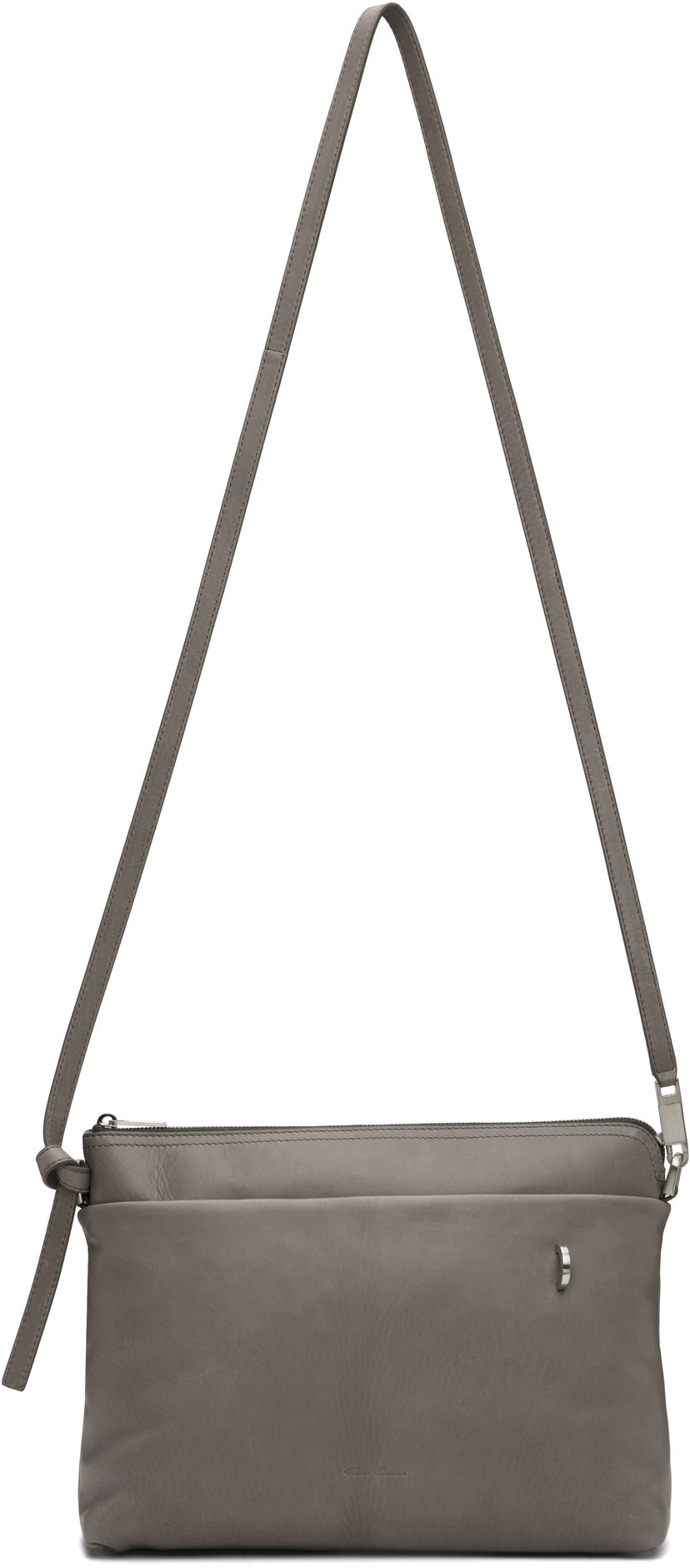 Torba za rame Rick Owens Rick Owens Concordians Adri Flat Crossbody Bag Siva | RA02E0727 LCAPA