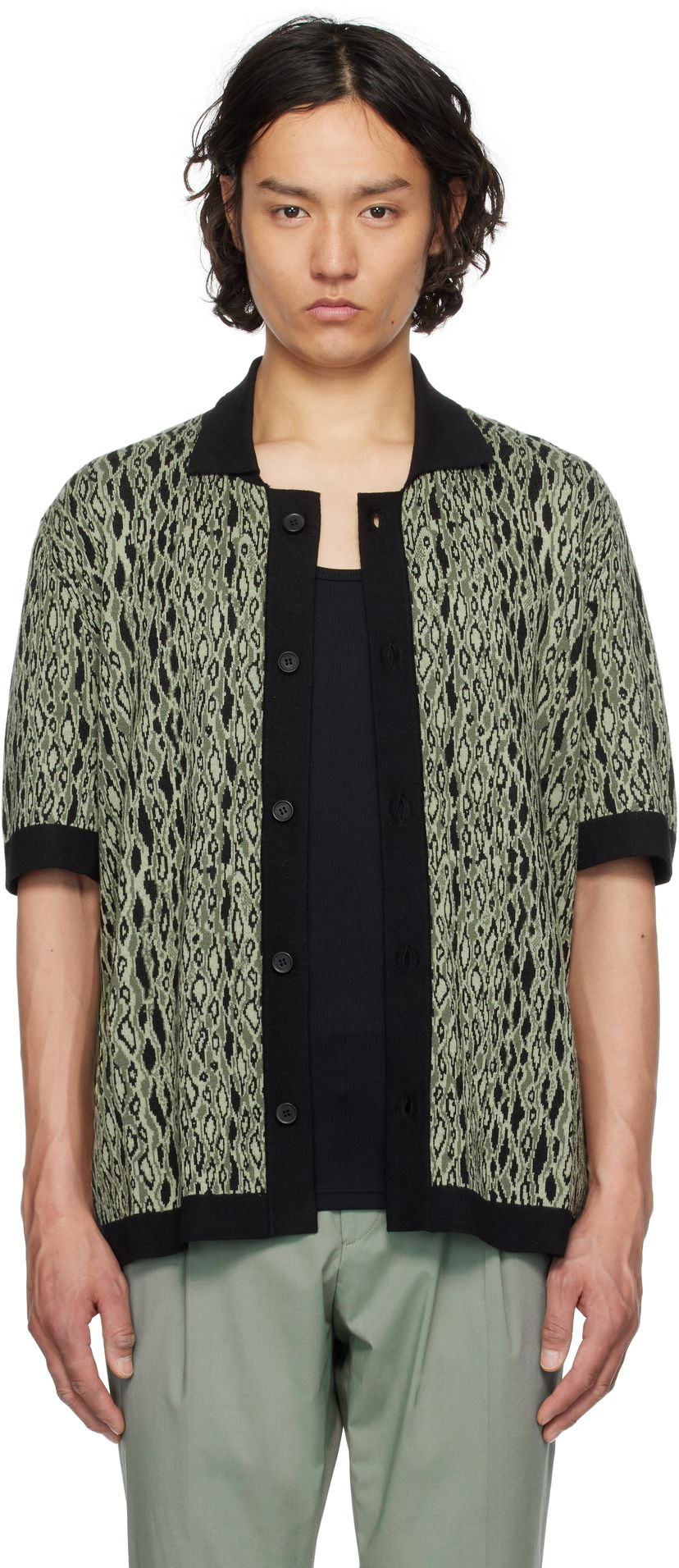 Džemper BOSS Hugo Jacquard Polo Shirt Zelena | 50536665