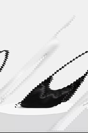 Ručna torbica GANNI Hobo Bag Medium Laces Crna | A7295, 5