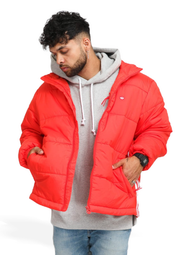 Pernata jakna adidas Originals Padded Stand-Up Collar Puffer Jacket Crvena | H13553