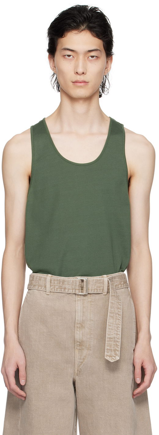 Majica bez rukava LEMAIRE Scoop Neck Tank Top Zelena | TO1180 LJ1016