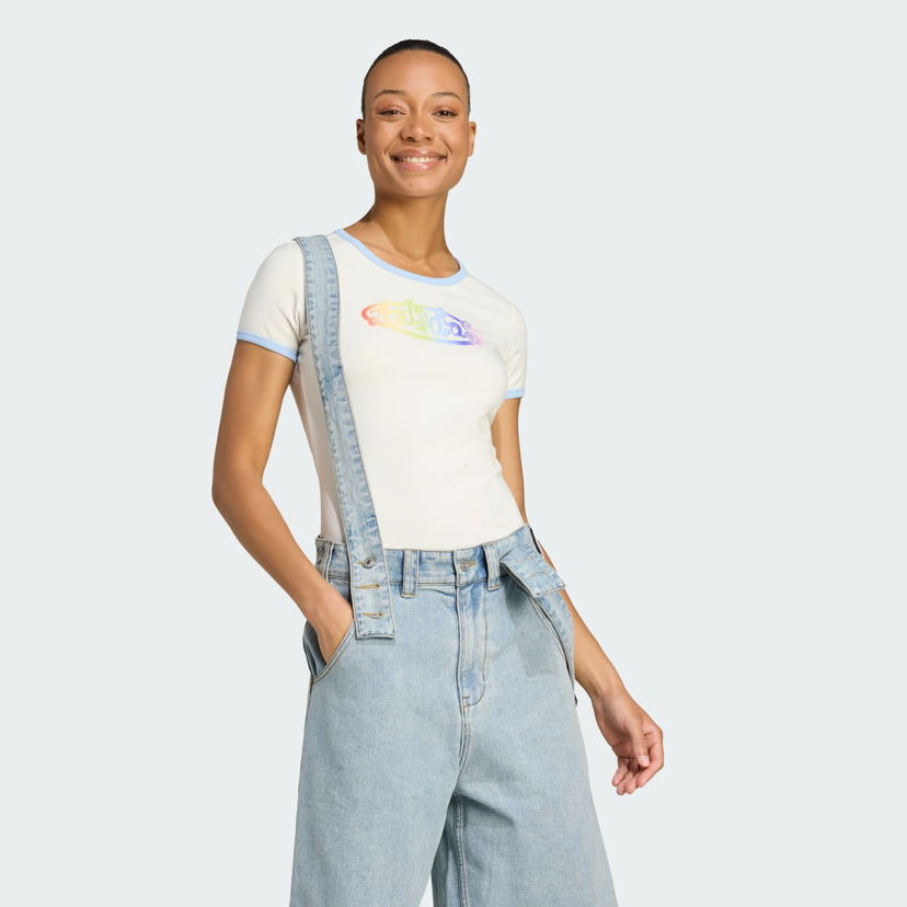 Majica kratkih rukava adidas Performance adidas x Jeremy Scott Pride Graphic Fitted Tee Bijela | JW0829