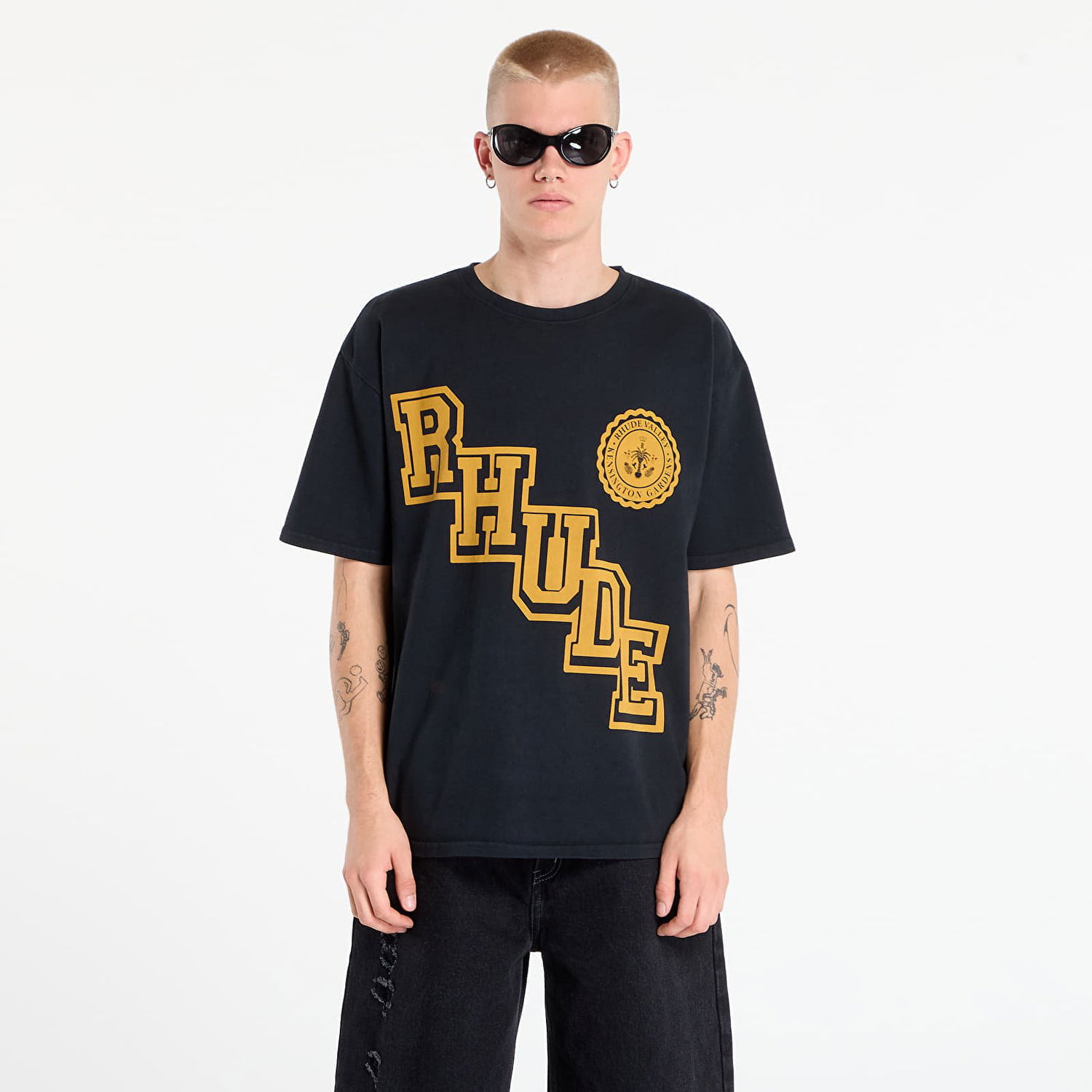 Majica kratkih rukava Rhude Rhude Collegiate Crest T-Shirt Crna | RHPF25TT050120027, 0