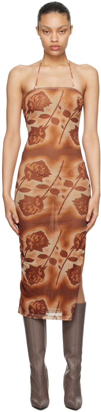 Haljina Miaou Miaou Lila Halter Midi Dress Smeđa | 5025PM1SRO