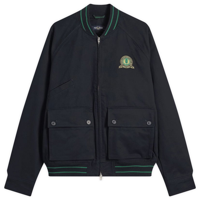Bomber jakna Fred Perry Tennis Badge Bomber Jacket, Size Large Tamnoplava | J1313-608
