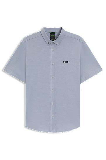 Košulja BOSS Regular-Fit Cotton Jersey Shirt Plava | 50544784
