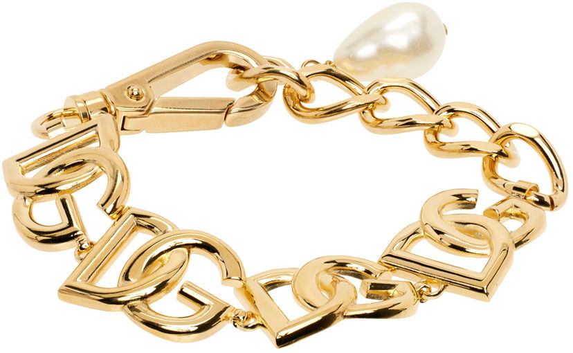Narukvica Dolce & Gabbana Gold Logo Bracelet Metalik | WBN6P2 W1111