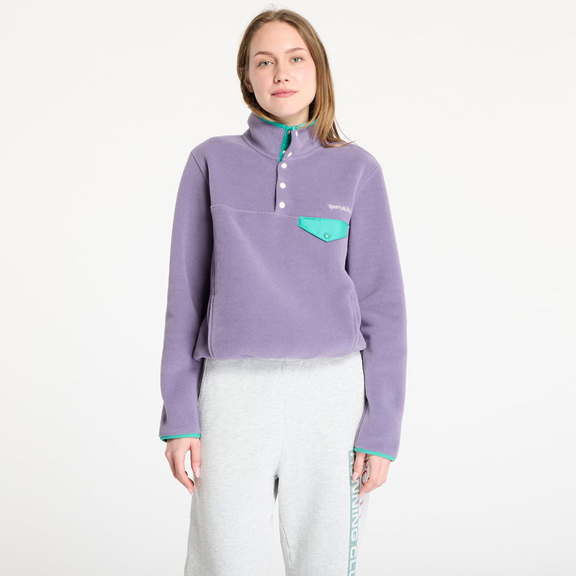 Džemper Sporty & Rich Sporty & Rich Serif Logo Fleece Sweatshirt Ljubičasta | JA047514300PU09