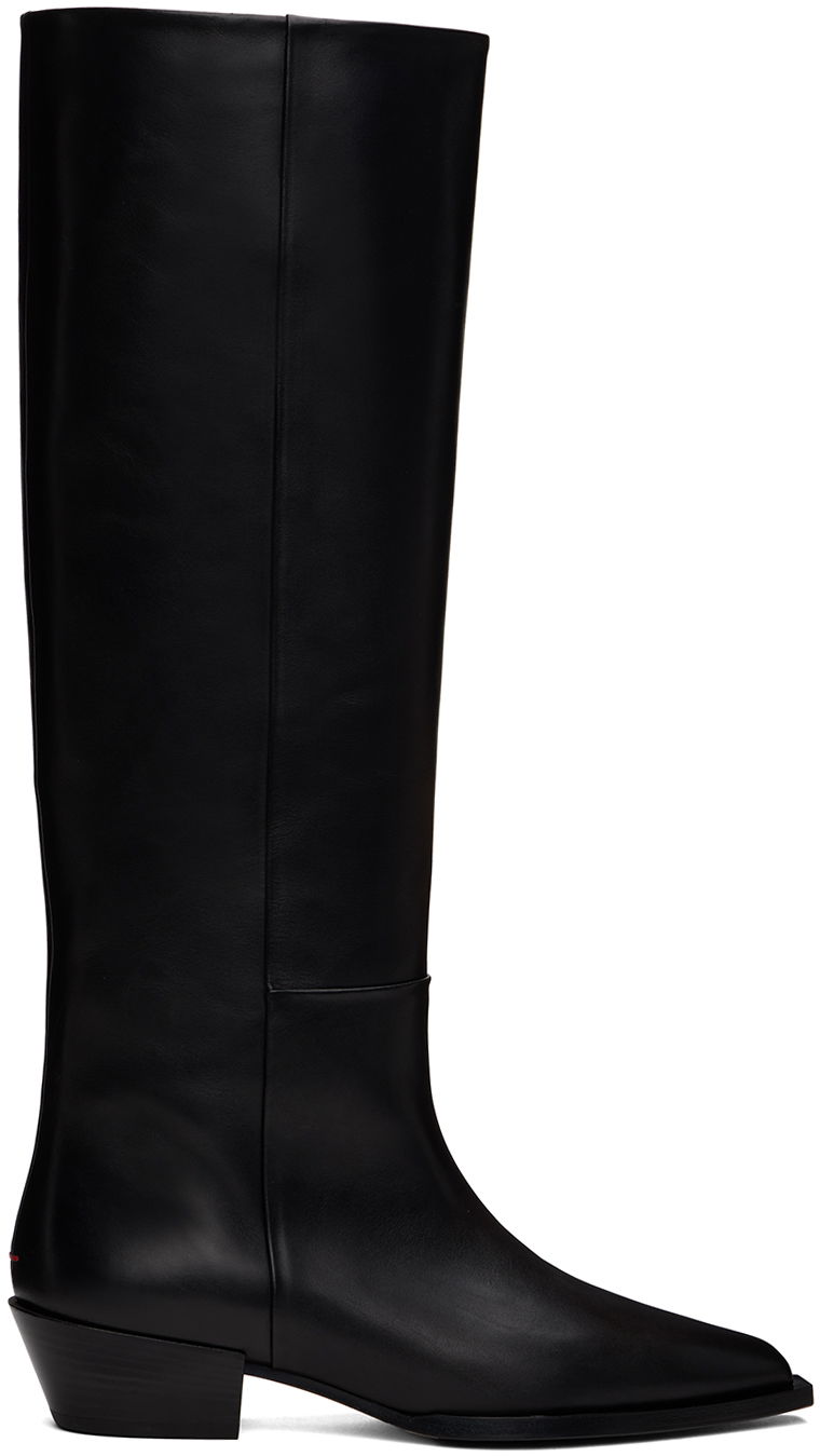 Odjeća Aeyde Aeyde Arla Leather Cowboy Tall Boots Crna | A11-KB-ARUP40CH116-FW24-800-001