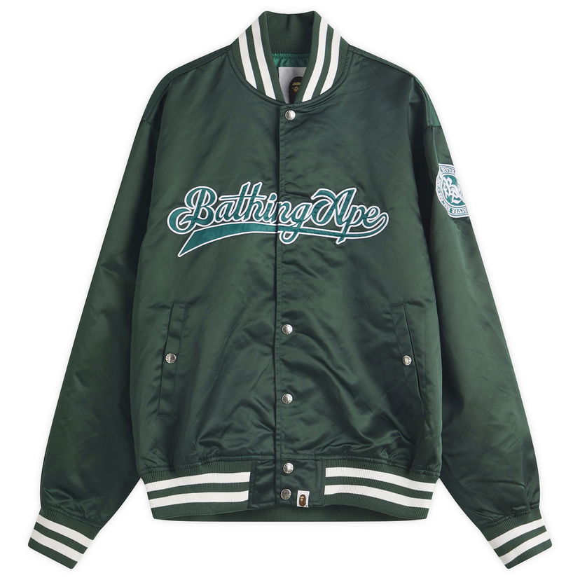 Bomber jakna BAPE Bathing Ape Baseball Varsity Jacket, Size Large Zelena | 001LJL301011M-GRN