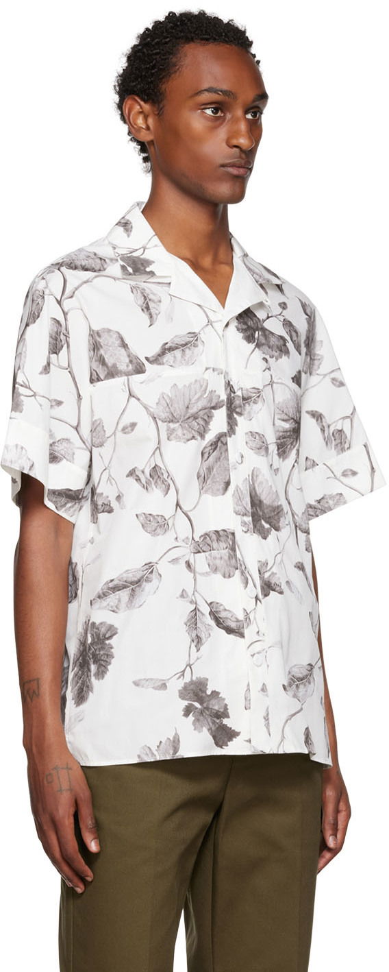 Košulja Erdem Erdem Philip Leaf-Print Shirt Bijela | MF22_503MLLWP PHILIP, 1